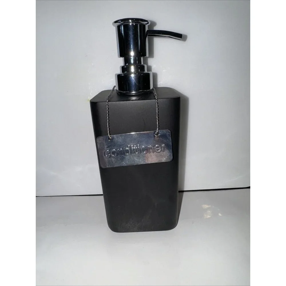Restoration Hardware Resin Conditioner Soap Pump Dispenser 15 oz Espresso/Chrome